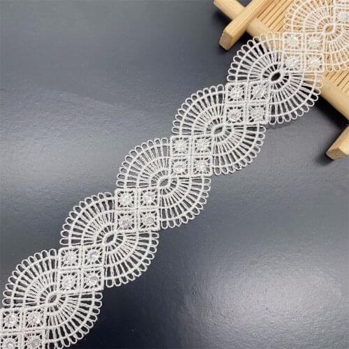 Water-Soluble Off White Polyester Lace Trimmings DIY Veil Skrit Sewing Accessories 10yards Fress Shipping