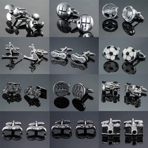 High quality stainless steel material Cufflinks Fashionable sports 18 style design French suit accessories mens gifts Jewellery