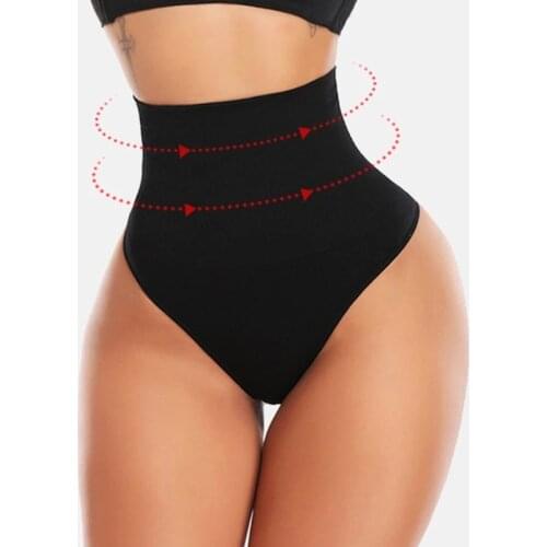 Women Thong Panty Shaper High Waist Tummy Control Panties Slimming Underwear Waist Trainer Shaping Briefs Butt Lifter Shapewear