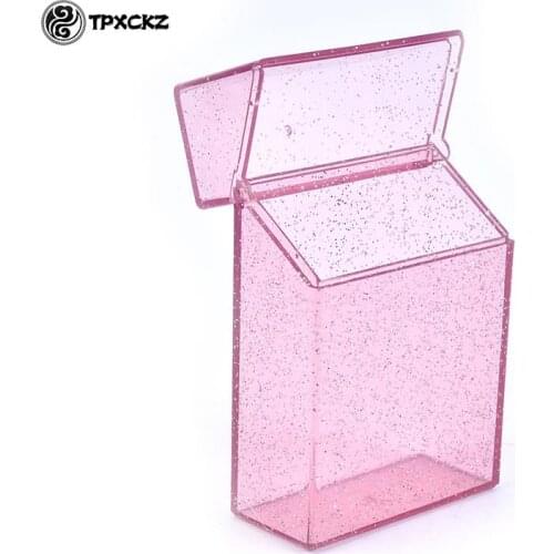 1pc Plastic Clear Cigarette Case (20 Capacity) Shining Cigarettes Box Portable Cigarette Holder Container For Smoker