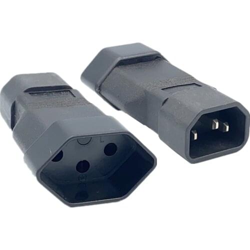 IEC320 C14 TO Switzerland IEC 320 C14 to European Switzerland socket Swiss 3Pin male to Female Power Adapter Rated 10A