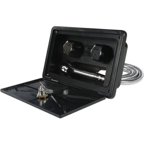 White RV Exterior Shower Box Kit with Lock Boat Marine Camper Motorhome Caravan Accessories