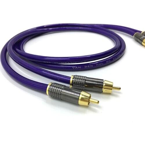 Free shipping Pair Van den Hul MC-SILVER IT 65 RCA audio cable, interconnect cable with Gold plated RCA plug