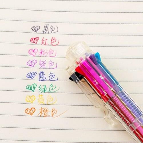 C90C Creative Multicolor Ballpoint Pen Lovely Stationery Press 8 Color Oil Pen for student Children Office School Supply