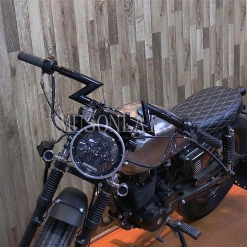 Black Motorcycle 7/8‘’ 1‘’ Handlebar Universal Z Drag Bar for Harley Sportster Dyna XL 883 1200CX Roadster Softail Super Glide