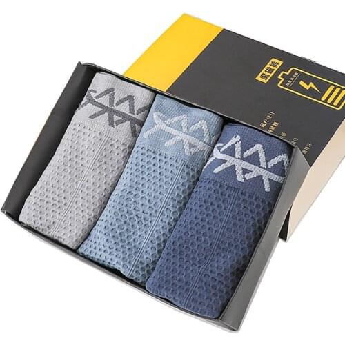 Mens Panties 3Pcss/Lot Underwear Men 5D Antibacterial Magnetic Therapy Moisture Wicking Breathable Bag Hip Boxer Briefs For Men