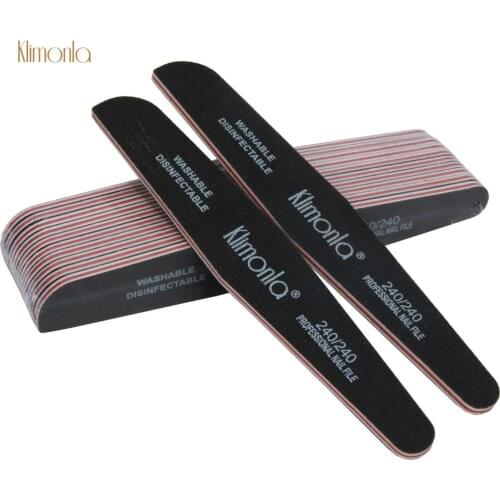 25Pcs/Lot Klimonla Double-sided Nail File Blocks 240/240 Grit Half Moon UV Gel DIY Beauty Nail Care Salon Tools Accessories