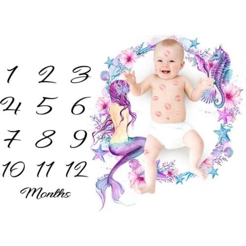 Photo Blanket For Baby Baby Girl Boy Floral Cotton Blanket Milestone Photography Photo Prop 5 Color Photo Background Cloth
