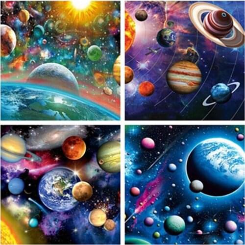 Space planet DIY Diamond Painting Solar system diamond Embroidery 5d mosaic Diamond cross stitch kids room decor YG1851