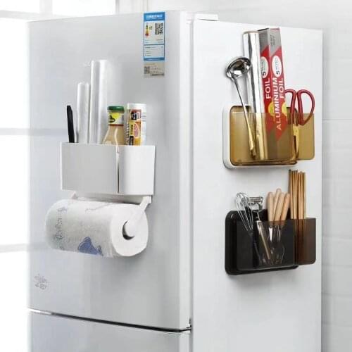 Magnet Refrigerator Shelf Kitchen Refrigerator Side Rack Plastic Wrap Paper Towel Storage Rack Washing Machine Storage Artifact