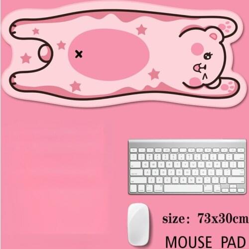 Pink Cute Mousepad Gamer pad Kawaii Gaming Mouse Pad Bear Cat Locking Edge keyboard Laptop Notebook Desk Mat Carpet Girl gift