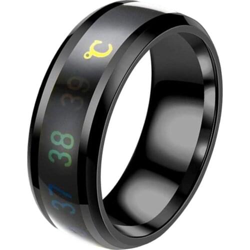 Multifunctional Waterproof Temperature Sense Intelligent Smart Ring Finger Wear Changing Color Temperature Ring Drop Shipping