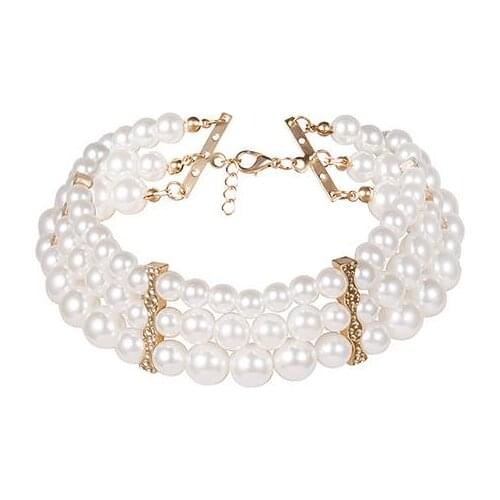 2021 Trendy Classical Multilevel Pearl Necklace Alloy Necklace Choker Necklace for Women Accessories Fashion Jewellery