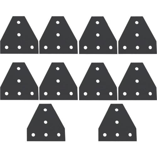 3D Printer Aluminum T Shaped 5 Hole 60x60x4mm Joining Plate for 2020 v-slot/T-slot Aluminum Extrusion Set of 10