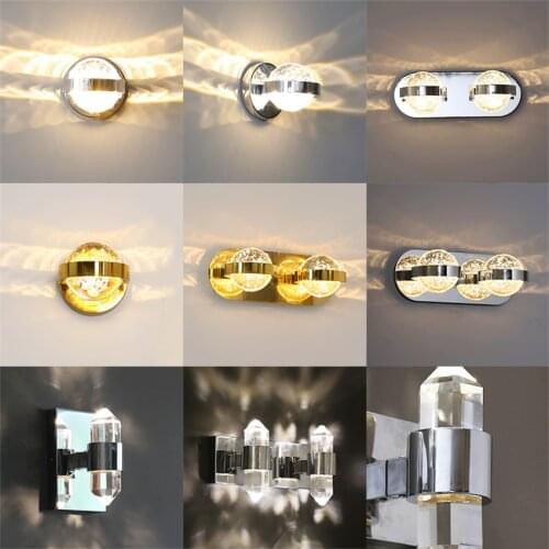 Nordic Luxury Bubble Crystal Ball Wall Lamps Bedroom Bathroom Mirror Lamps Lighting Art Staircase Hotel Corridor Wall Lights
