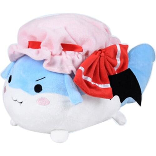 New Japan Anime TouHou Project Remilia Scarlet Pet Cosplay Plush Stuffed Pillow Cushion Doll Toy Kids Children Gifts 35*14cm