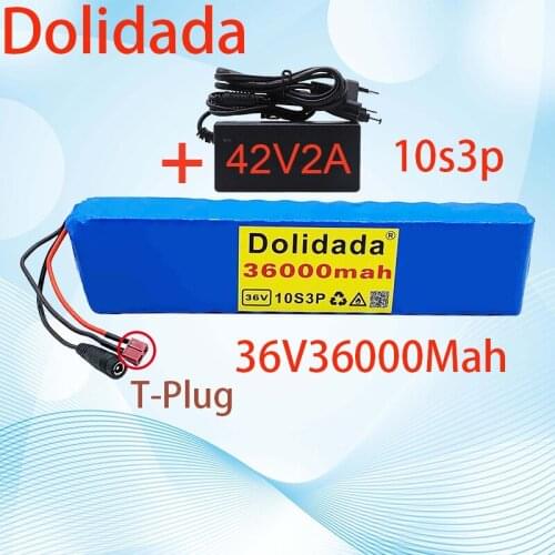 New 36V 36Ah600W 10s3p lithium ion battery pack BMS is suitable for t plug of xiaomi m365 Pro eBike bicycle scooter with charger