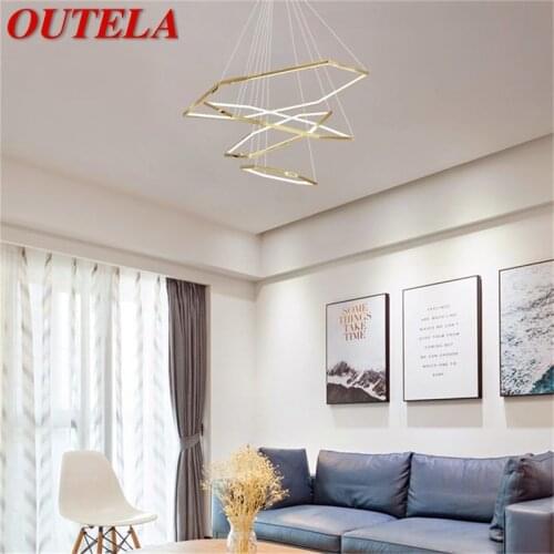 OUTELA Nordic Pendant Lights Gold Creative Contemporary LED Lamp Fixture For Home Decoration Living Room
