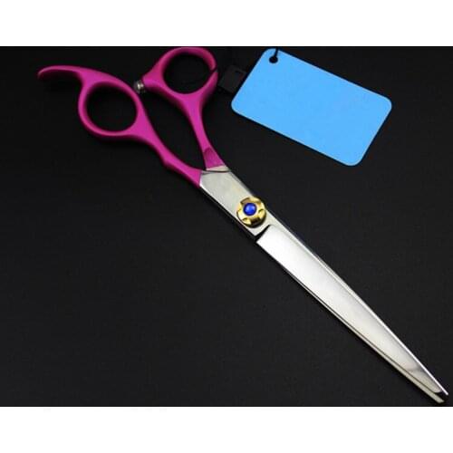 Professional Japan steel 7 '' pink Pet dog grooming cut hair scissors dog cutting shears pet berber makas hairdressing scissors