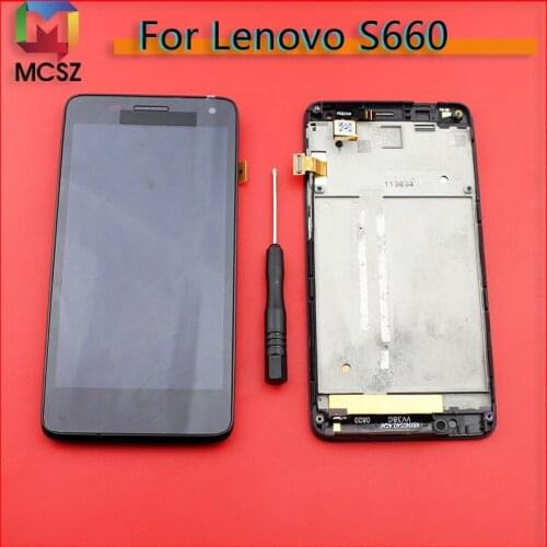 Tested For 4.7" Lenovo S660 LCD Display Touch Screen Digitizer Assembly Replacement Parts + Tools For Lenovo S660 LCD Free Ship