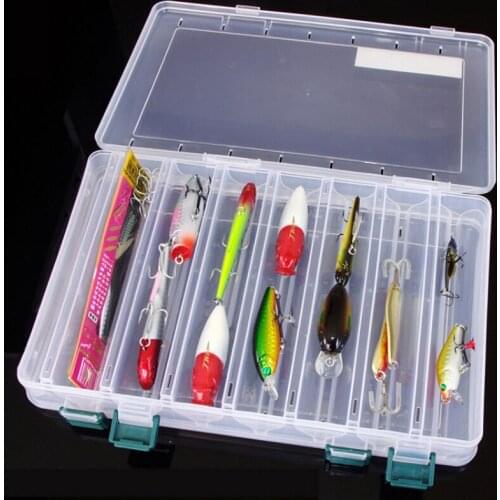 Fishing Box Lightweight Transparent Double Sided Plastic Baits Lure Holder Boxes Fly Fishing Tackle Storage Case Supplies