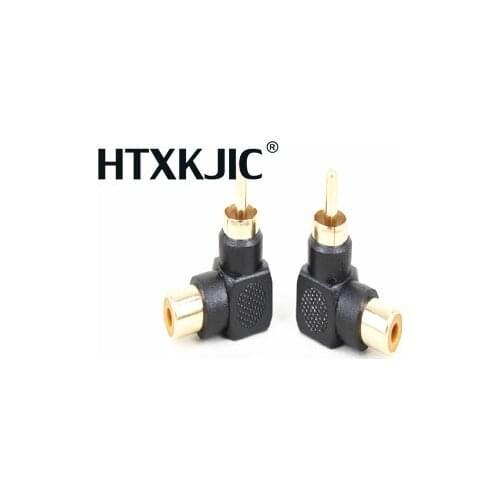 1cs RCA Connector Plug Adapters Male to Female 90 Degree Right Angle M/F Gold Plated Connector