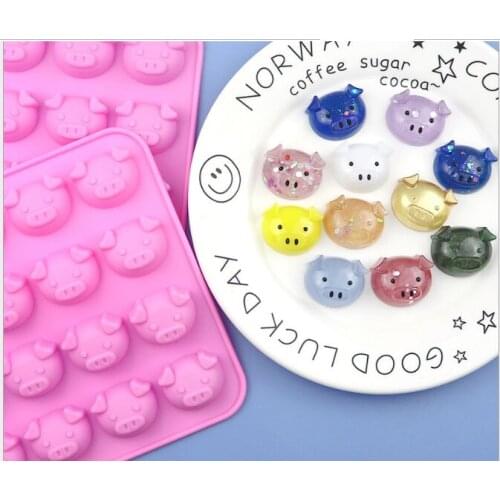 16 cavity pig head Silicone Cake Mould Soap Fondant Chocolate Mold DIY Baking Kitchen Cooking Cake Decorating Tools