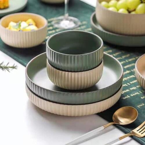 Nordic Tableware Set Bowl Plate Home Simple Creative Rice Bowls Soup Fish Plates Dishes Household Contracted Ceramic Bowls