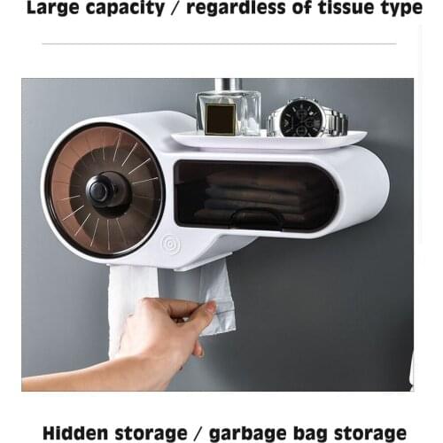 Waterproof Bathroom Organizer Shelf Shampoo Soap Roll Paper Wc Storage Rack Wall Mounted Household Items Bathroom Accessories