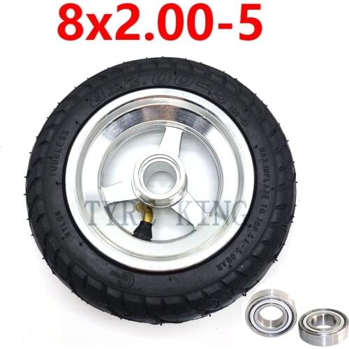 Explosion-proof 8x2.00-5 Tubeless Tyre Wheel 8*2.00-5 Vacuum Tire Wheel Hub Fits Pocket Bike MINI Bike Electric Wheelchair