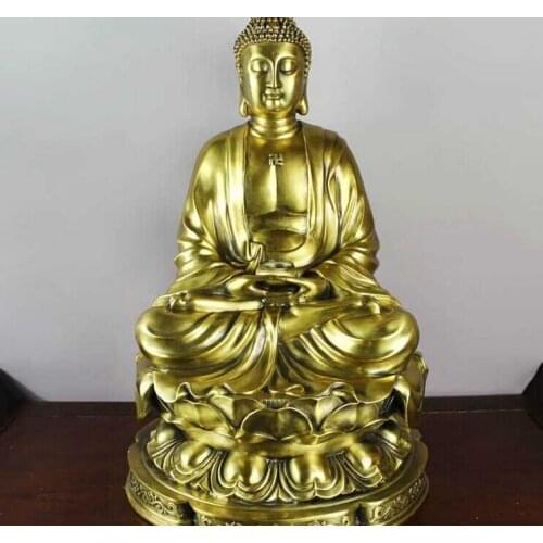 WBY 726++++++17 inch China brass copper Sakyamuni Amitabha Tathagata sit Lotus buddha statue
