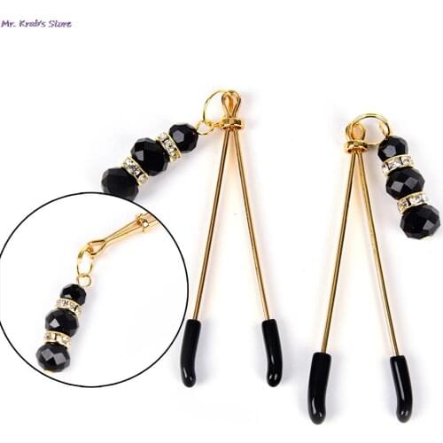 Body jewelry 1 Pair Breast Labia Clips Clit Clamp Adjustable for Couples Nipple Clamps with Jewelry 80mm