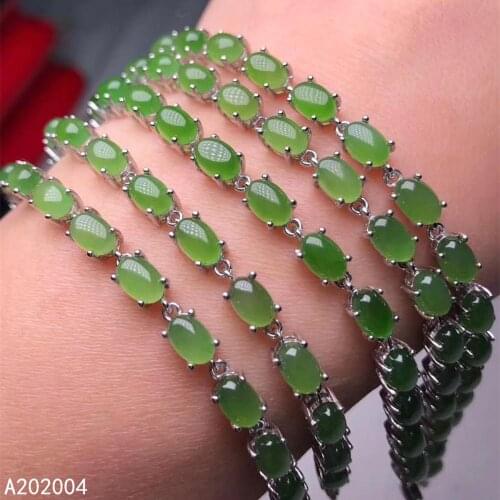 KJJEAXCMY Fine Jewelry 925 Sterling Silver inlaid gemstone Jasper women hand bracelet noble support detection