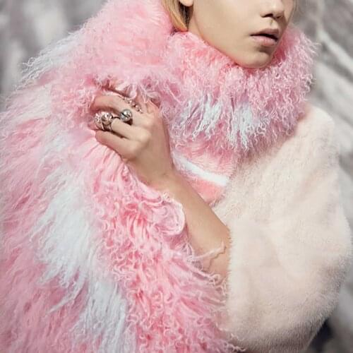 Winter Warm Genuine Farm Lamb/Sheep Fur Scarf Shawl Wrap Stole Scarves Fluffy Long Scarves Fashion