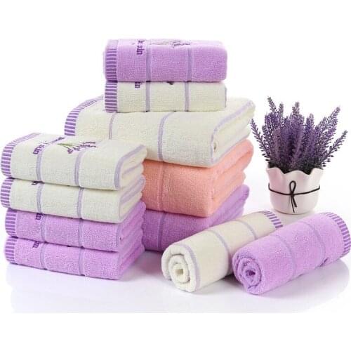 1Set Plus Lavender Large Towel Adult Men and Women Tube Top Bath Towel Cotton Thick Absorbent Bathroom Suite Gym