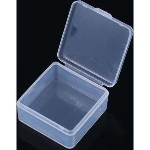 1Pcs Small Clear Plastic Storage Box Beads Small Items Crafts Hardware Storage Container Jewelry Organizer Case Pill Chip Box
