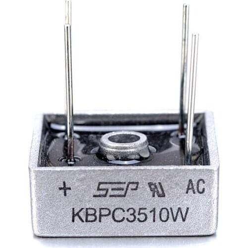 1pcs High Power KBPC3510W 1000V 4Pins Rectifier Bridge 28.5x28.5mm Intermediate Frequency Direct-embedded