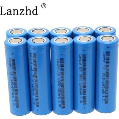 10PCS 18650 Li-ion Batteries 18650 3.7v Li ion Rechargeable Battery 3.7v lithium 18650 Battery for Led Flashlight
