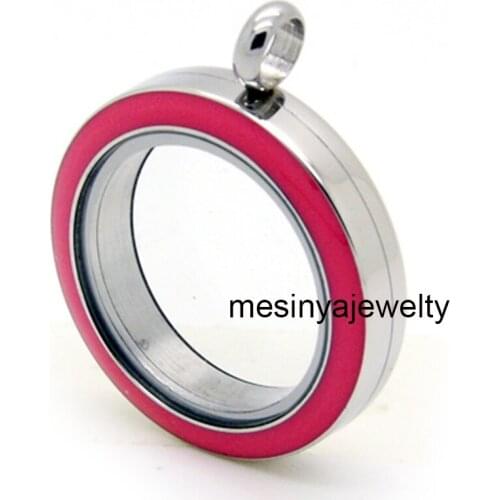 10pcs screw twist rose colored Stainless steel 30mm glass locket for floating charms keepsake xmas gift mothers gift