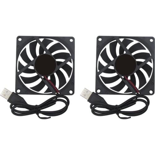 80mm 5V USB Fan 80mm 8cm 8015 Brushless DC Cooling Fan PC Computer Router Case Fan Cooler 2Pcs