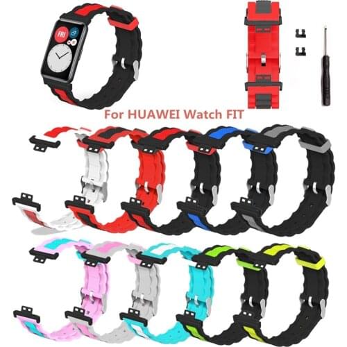 2021 Fashion Watch Strap Double Snap Buckle Three Beads Stainless Steel Wave Silicone Two-Color Smart Replacement Strap