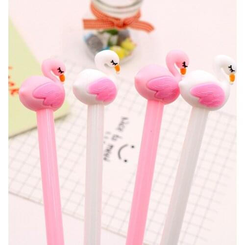 36PCS Creative Swan Cartoon Gel Pens Black 0.38mm Student Stationery Office Accessories