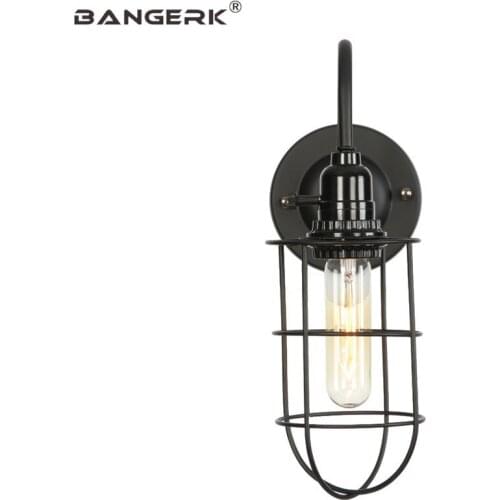 American Industrial Wall Lights E27 LED Edison Sconces Switch Iron Cage Vintage Loft Wall Lamp Home Decor Lighting Wandlamp