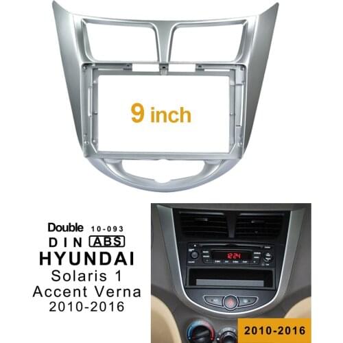 2Din Car DVD Frame Audio Fitting Adaptor Dash Trim Kits Facia Panel 10.1inch For HYUNDAI Solaris1 Accent Verna 10-16Radio Player