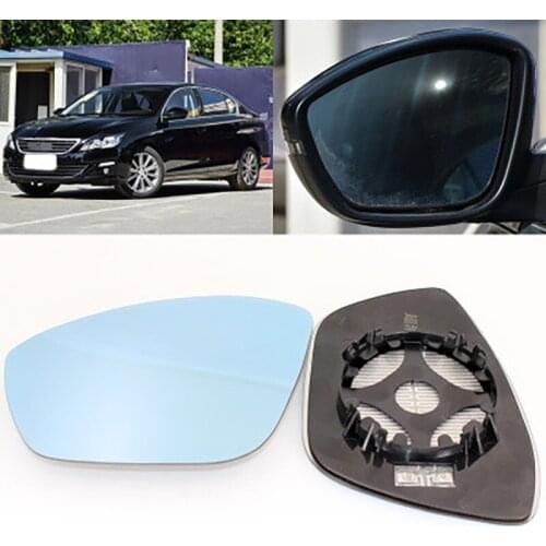 Large Vision Car Blue Side Rearview Mirror Glare Proof LED Lamp Heated Turn Single for Peugeot 408 2009-2020