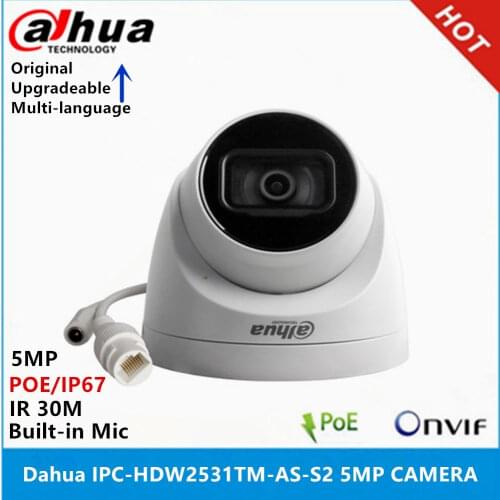 Dahua IPC-HDW5631C metal shell 6MP Built-in MIC POE IR 50m IP67 IK10 ip camera replace IPC-HDW4631C-A CCTV camera