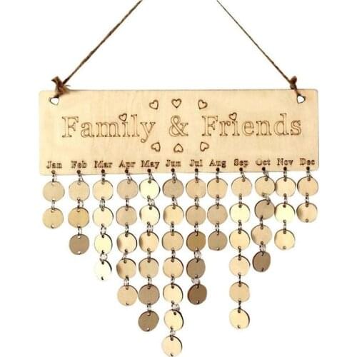 Wooden Calendar Family Friends Birthday Calendar Wooden Anniversary Diy Reminder Hanging Board Home Decor Crafts Wooden Calendar