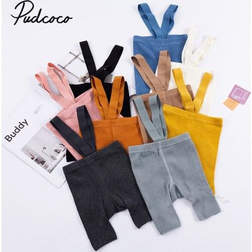 6M-4T Infant Kids Baby Girls Boys Overall Elastic Shorts Solid Ribbed Childrens Clothing Pantyhose