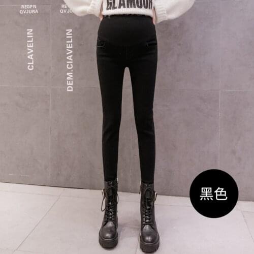 Pregnant womens jeans spring and autumn feet pants belly lift pants outer wear casual denim leggings fashion