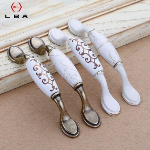 Ceramic Door Handles Antique Crack Kitchen Cabinet Drawer Flush Handles Vintage Handles Knobs Pulls Metal Furniture Handles